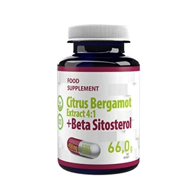 Afbeelding van Citrus Bergamot + Beta Sitosterol Complex 450mg 120 Vegan Capsules, In laboratorium getest, hoge dosis supplement, Gluten en GGO vrij