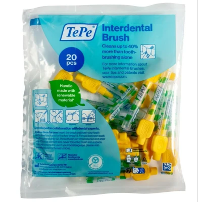 Afbeelding van TePe Interdentale Ragers Original 0,7 mm Geel zakje à 20 stuks