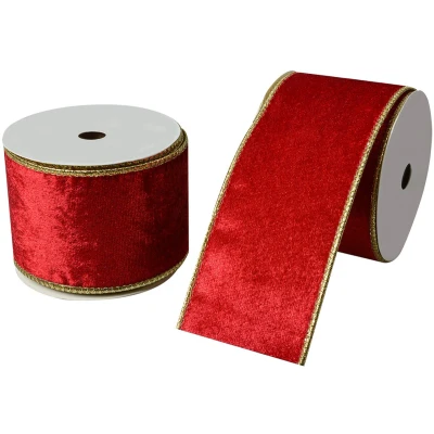 Afbeelding van Clayre &amp; Eef Decoratie Lint 63 mm x 5 m Rood Synthetisch