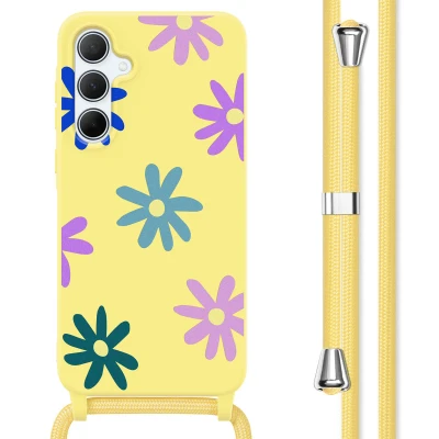 Afbeelding van Samsung Galaxy A55 Hoesje Siliconen en TPU (zacht) imoshion Softcase/Koordhoesje/Backcover Yellow Flower Distance Telefoonhoesje