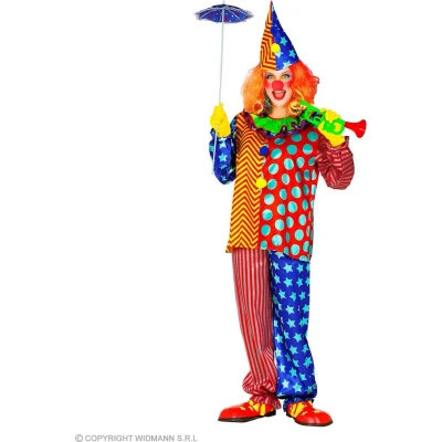Afbeelding van Widmann Clown &amp; Nar Kostuum Hilarische Knotsgekke Multicolor Medium Carnavalskleding Verkleedkleding