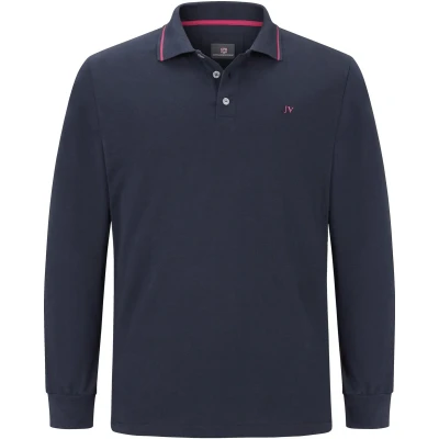 Afbeelding van Jan Vanderstorm loose fit polo Plus Size ELLIS donkerblauw