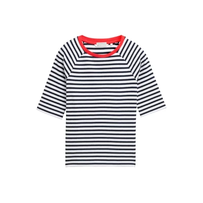 Afbeelding van TOM TAILOR Denim 1045410 T shirt dames, 25924 Navy White Streep, M
