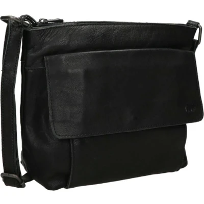 Afbeelding van Bear Design Kleine Crossbodytas / Schoudertas Dames Leer Rai Zwart