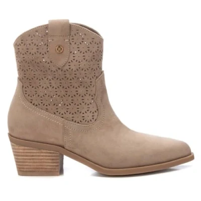 Afbeelding van XTI Cowboy/Bikerlaarsjes, Dames, Maat: 41, Taupe Textiel