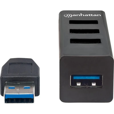 Afbeelding van Manhattan 163828 USB 3.2 Gen 1 , 2.0 combi hub 4 poorten Zwart