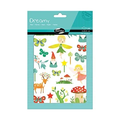 Afbeelding van Maildor AE137O verpakking met 6 vellen stickers Dreamy in formaat DIN A5, 14, 8 x 21 cm, ideaal voor kinderen vanaf 2 jaar, feeën), 1