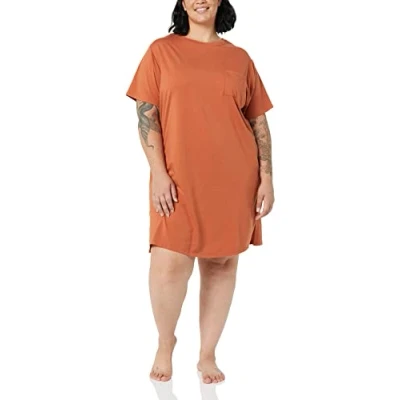 Afbeelding van Amazon Essentials Dames gebreide jersey slaap tee nachthemd (verkrijgbaar in grote maten), terracotta, XS