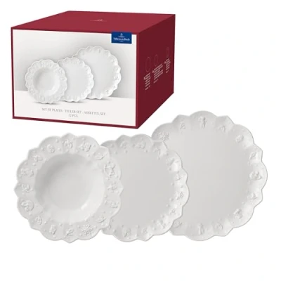 Afbeelding van Villeroy &amp; Boch Toy&#039;s Delight Royal Classic bordenset 12dlg., serviesset voor 4 personen, ontbijtbord, eetbord, diep bord, kerstbord met motief, porselein, vaatwasmachine magnetronbestendig