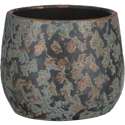 Afbeelding van Mica Decorations Bloempot koperkleurig keramiek 19 x 15 cm