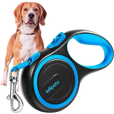Afbeelding van Edipets, Verlengbare Hondenriem, Intrekbaar, 3, 5 en 8 meter, Flexibele Leiband voor Training Wandelen (Blauw,