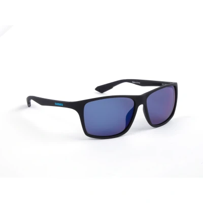 Afbeelding van Shimano Zonnebril Gepolariseerd Minimal Classic Matte Black &amp; Blue Mirror