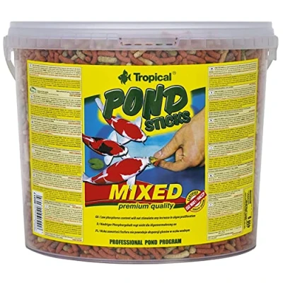 Afbeelding van POND STICKS MIXED 5L / 430g kleurversterkend voer voor koi en andere vijvervissen, bevordert de rode gouden kleur vijvervissen