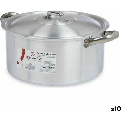 Afbeelding van Kookpot met Deksel Zilverkleurig Aluminium 5 L (10 Stuks)