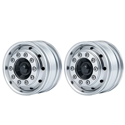 Afbeelding van AXspeed Metalen voorvelgen, 2 stuks hex wielnaven voor 1:14 Tamiya aanhanger, tractor, auto accessoires (zilver)