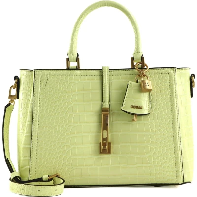 Afbeelding van GUESS Schoudertas Handtas James Girlfriend Satchel Bag Light Lime Lichtgeel
