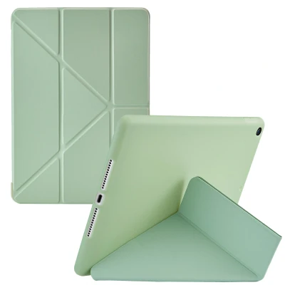 Afbeelding van Apple iPad 10.2 (2020) Hoes: iMoshion Origami Bookcase Tablet Lichtgroen Siliconen En TPU (zacht) Hoezen