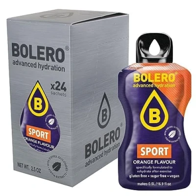 Afbeelding van Bolero SPORT 24x3g Suikerloos sappoeder, gezoet met stevia + vitamine C geschikt voor kinderen, sporters en diabetici glutenvrij veganvriendelijk Vlierbloesemsmaak