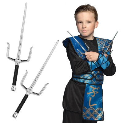 Afbeelding van Boland Set 2 Ninja sai vorken (30 cm) Ninja&#039;s Carnaval Themafeest