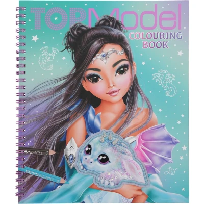 Afbeelding van Depesche TOPModel kleurboek met pailletten DRAGON LOVE