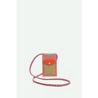 Afbeelding van Sticky Lemon telefoontasje coral pink reed green 10 x 16,5cm (afmeting buitenkant)