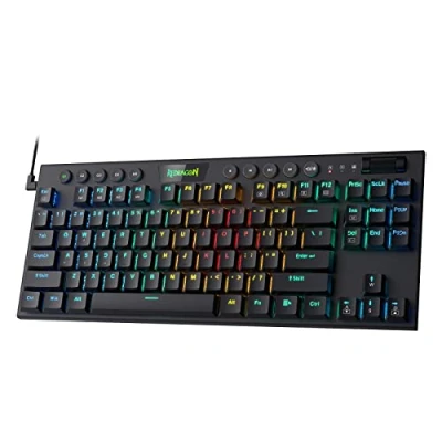 Afbeelding van Redragon K622 Horus TKL RGB Mechanisch Toetsenbord, Ultradun Ontworpen Bedraad Gaming Toetsenbord met Laag Profiel Keycaps, Speciale Media Controle &amp; Lineaire Rode Schakelaar, Pro Software Ondersteund