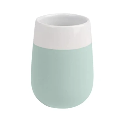 Afbeelding van Wenko Tandenborstel Tumbler Malta van Keramiek in Mint/Wit, 8 x 10,8 cm