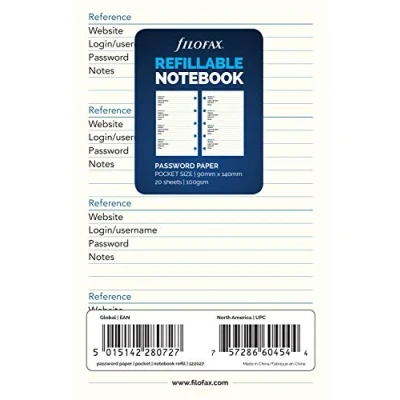 Afbeelding van Filofax Navulling Pocket Reference 14 X 9 Cm Papier Wit 20 Stuks