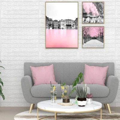 Afbeelding van 3D behang zelfklevend 10 st bakstenen wit