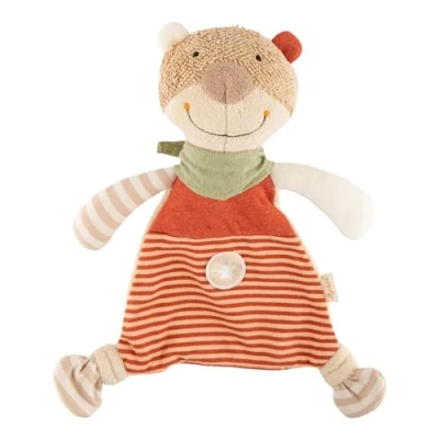 Afbeelding van sigikid®snuffeldoek beer bruin gestreept vanille