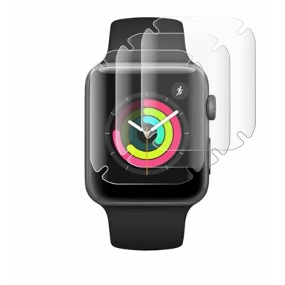 Afbeelding van Savvies Screenprotector voor Apple Watch Series 3 (42 mm) Folie Beschermfolie transparant volledig dekking (4 Stuks)