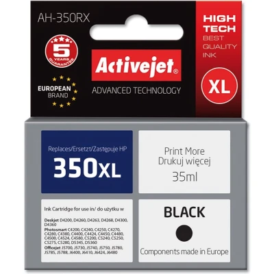Afbeelding van Activejet AH 350RX inktcartridge (vervanging voor HP 350XL CB336EE; Premium; 35 ml; zwart)