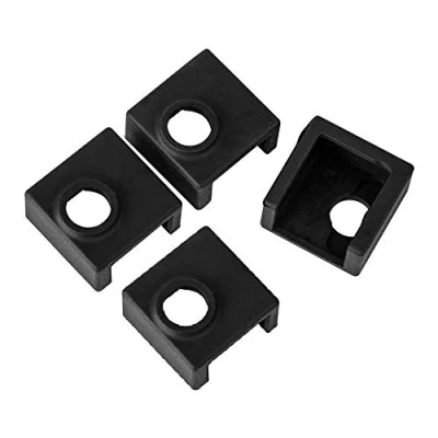 Afbeelding van TUZUK 3D Printer Heater Block Silicone Cover MK7/MK8/MK9 Hotend Compatibel met Creality CR 10,10S, S4,S5,Ender 3, ANET A8 Pack van 4 (zwart)