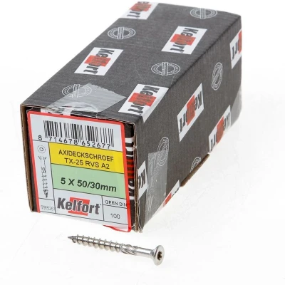 Afbeelding van Kelfort Vlonderschroef platverzonken kop RVS A2 T25 5.0 x 50/30mm