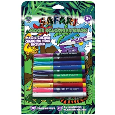Afbeelding van Splat Planet Magische Dierentuin Safari dieren Kleurboek Met Kleur Veranderende Pennen Set Kunst A4 formaat (Dierentuin Dieren)