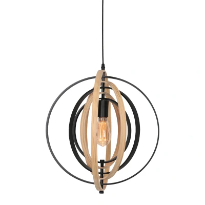 Afbeelding van Anne Light &amp; home hanglamp Muoversi 1 lichts 45x190 cm beige zwart