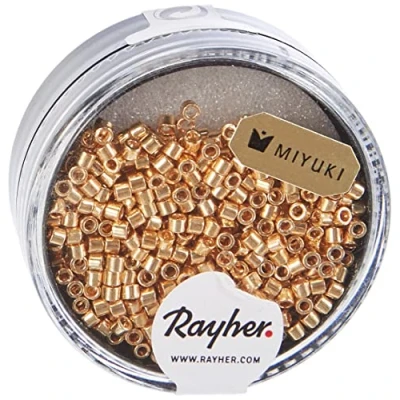 Afbeelding van Rayher Delica rocailles, Miyuki metallic, goud, diameter 2,2 mm, doos 4 g, kralen om te rijgen, kleine glazen kralen, 14750616