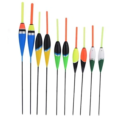 Afbeelding van 10 stks Visdobbers en Bobbers Hout Drijft Spring Slip voor Vissen Balsa Crappie