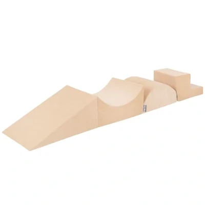 Afbeelding van KiddyMoon Speeltuin Fluweel Gemaakt Van Schuimrubber Hindernisbanen, Element Hoofdeinde/Opleg/Gusset/Stretcher, Zandbeige