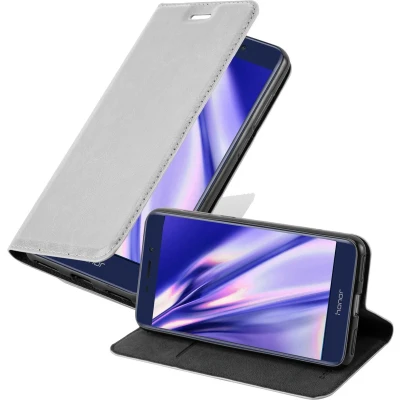 Afbeelding van Cadorabo Hoesje geschikt voor Honor 6C PRO in TITANIUM GRIJS Beschermhoes met magnetische sluiting, standfunctie en kaartvakje Book Case Cover Etui