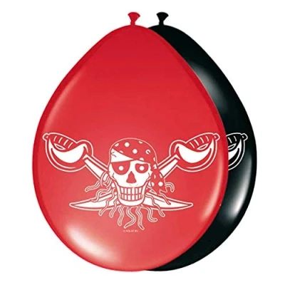 Afbeelding van Ballon Red Pirate 8 stuks
