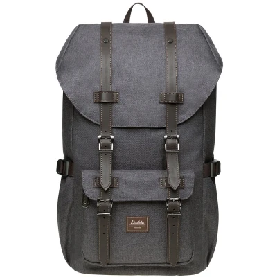 Afbeelding van KAUKKO Rugzak dames heren Mooie en doordachte dagrugzak met laptopvak voor 15&quot; notebook school, universiteit, 22L 18 inch Koffie [k1023]