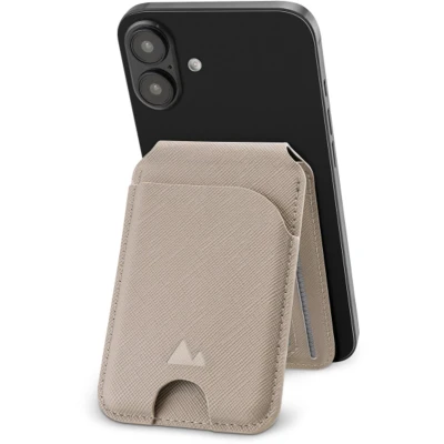 Afbeelding van My Style MagSafe Compatibel Magnet Kaarthouder met Standfunctie Warm Grijs