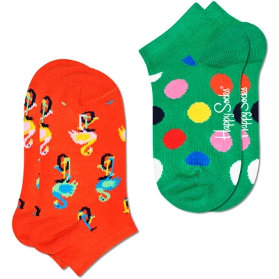 Afbeelding van 1 x 2 pack (2 paar) Kinder Happy socks ,Leeftijd tot 3 Jaar, Flamingo en bol motief