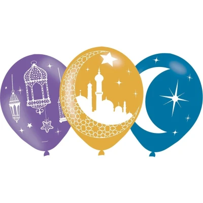 Afbeelding van Ballonnen Eid Mubarak 30cm 6 stuks