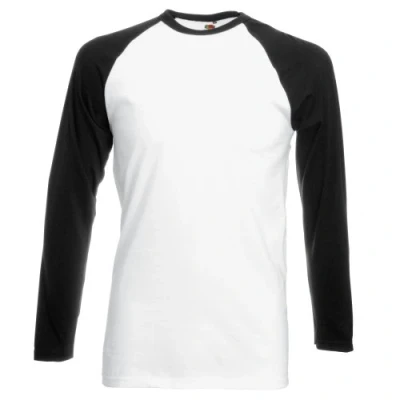 Afbeelding van Fruit of the Loom Klassiek Baseball T shirt met lange mouwen voor heren XL