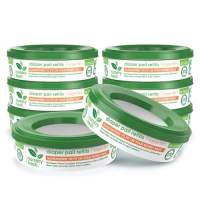 Afbeelding van Nursery Fresh Navulling voor Luier Genie en Munchkin Pails, 2.176 Count, 8 Pack