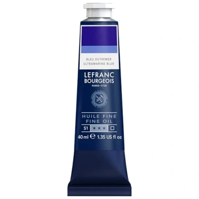 Afbeelding van Lefranc Bourgeois 301770 Fijne olieverf van uitstekende kwaliteit, lichtecht met een gelijkmatige consistentie, tube 40 ml, ideaal voor spieraammen, canvas, schilderbord Ultramarijn blauw