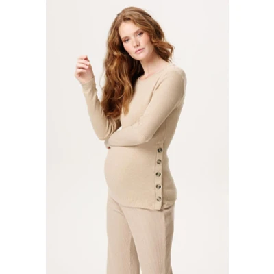 Afbeelding van Zwangerschaps Voedingsshirt Aarhus White Pepper XSmall 95% Organisch katoen / 5% Elastomeer Zwangerschapsshirt Zwangerschapskleding