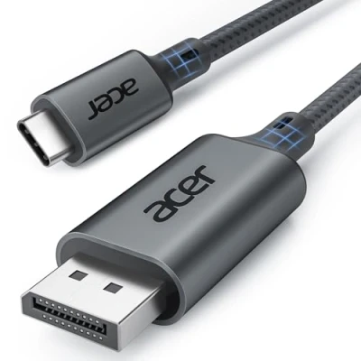 Afbeelding van acer USB C Displayport Kabel (4K@60Hz, 2K@165Hz), Typ Thunderbolt 3/4 naar DP met MST, Freesync. Voor iPhone 15/16 Pro Max MacBook iPad Air M2 Mac mini M4 Surface 8 enz. 2m